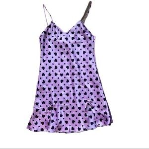 Pink with black hearts lingerie spaghetti strap